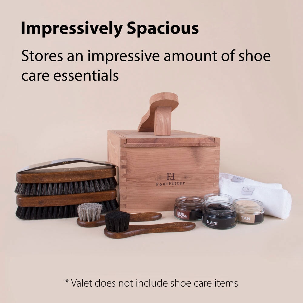 Cedar Shoe Shine Valet Box FootFitter