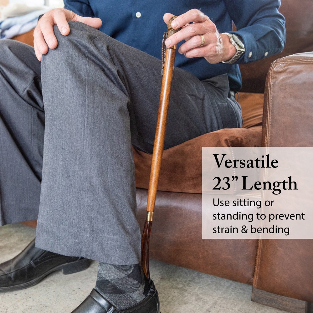 FootFitter Classic 23" Medium Shoe Horn with Wooden-Style Golf Club Handle