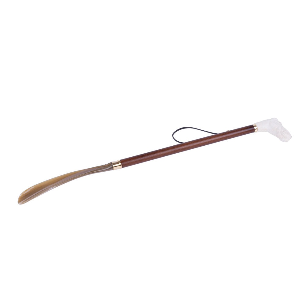 FootFitter Deluxe 28" Long Shoe Horn with Ivory Style Airedale Dog Handle Shoe Horns FootFitter 