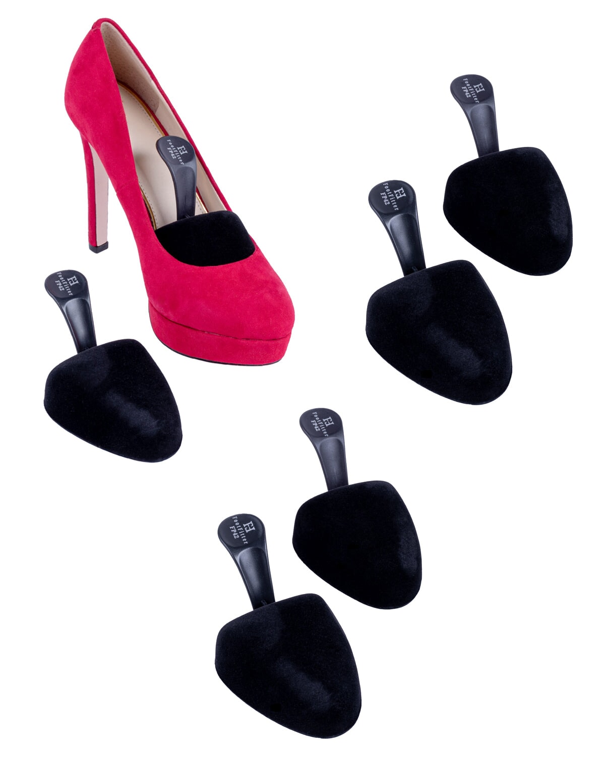 FootFitter Foam Shoe Trees with Handle for Women’s Round Toe Heels Shoe Trees FootFitter Women's Small (5 - 8) 3-Pack 