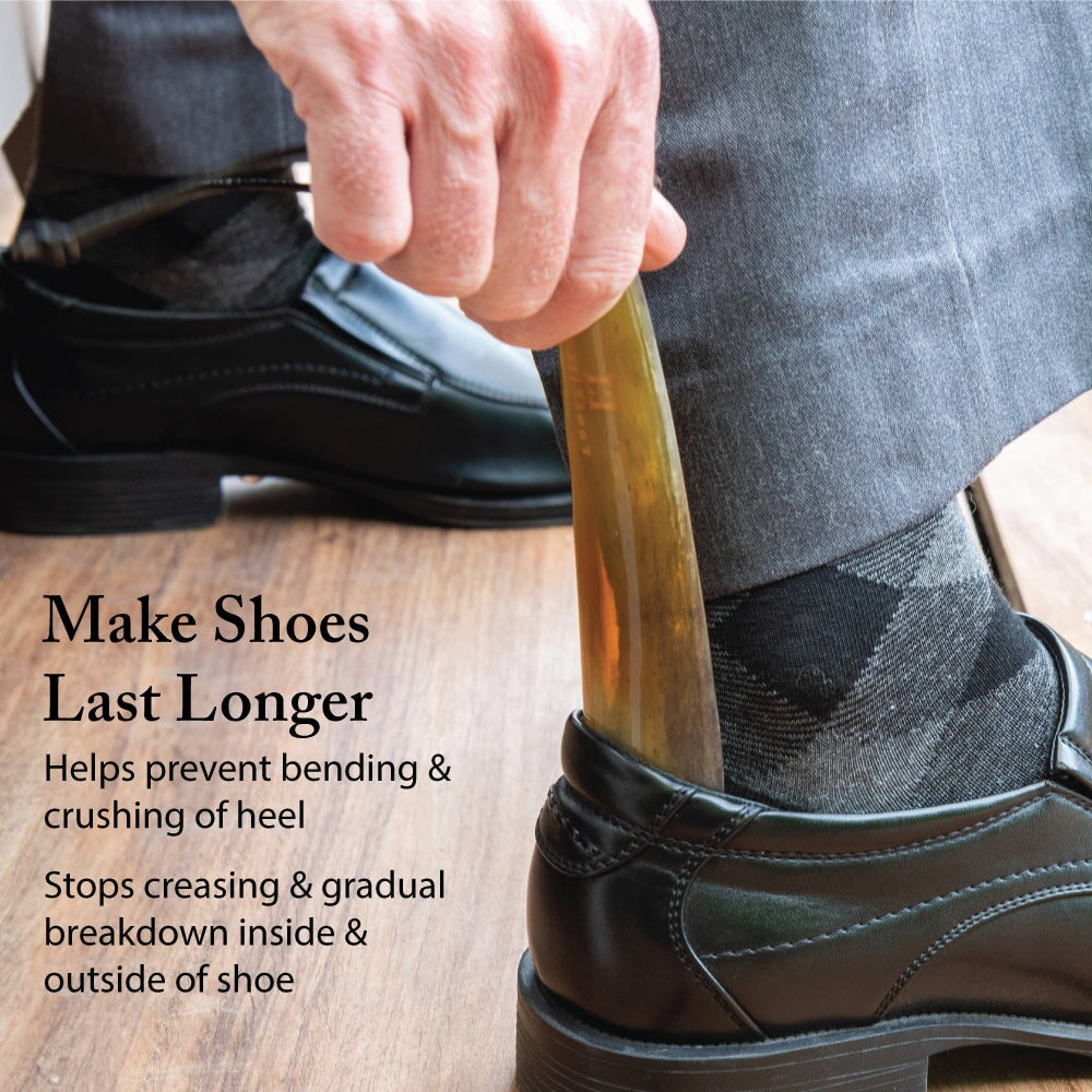 FootFitter Genuine Bull Horn Shoe Horn, 9" Shoe Horns FootFitter 