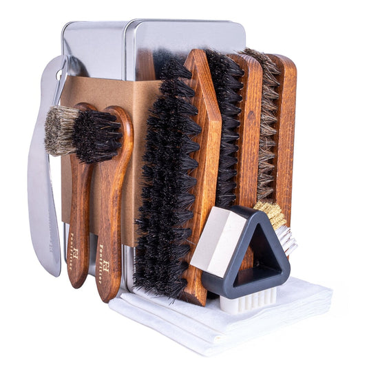 FootFitter Horsehair Shoe Shine Brush and Suede Cleaning Set Shoe Shine Kits FootFitter 