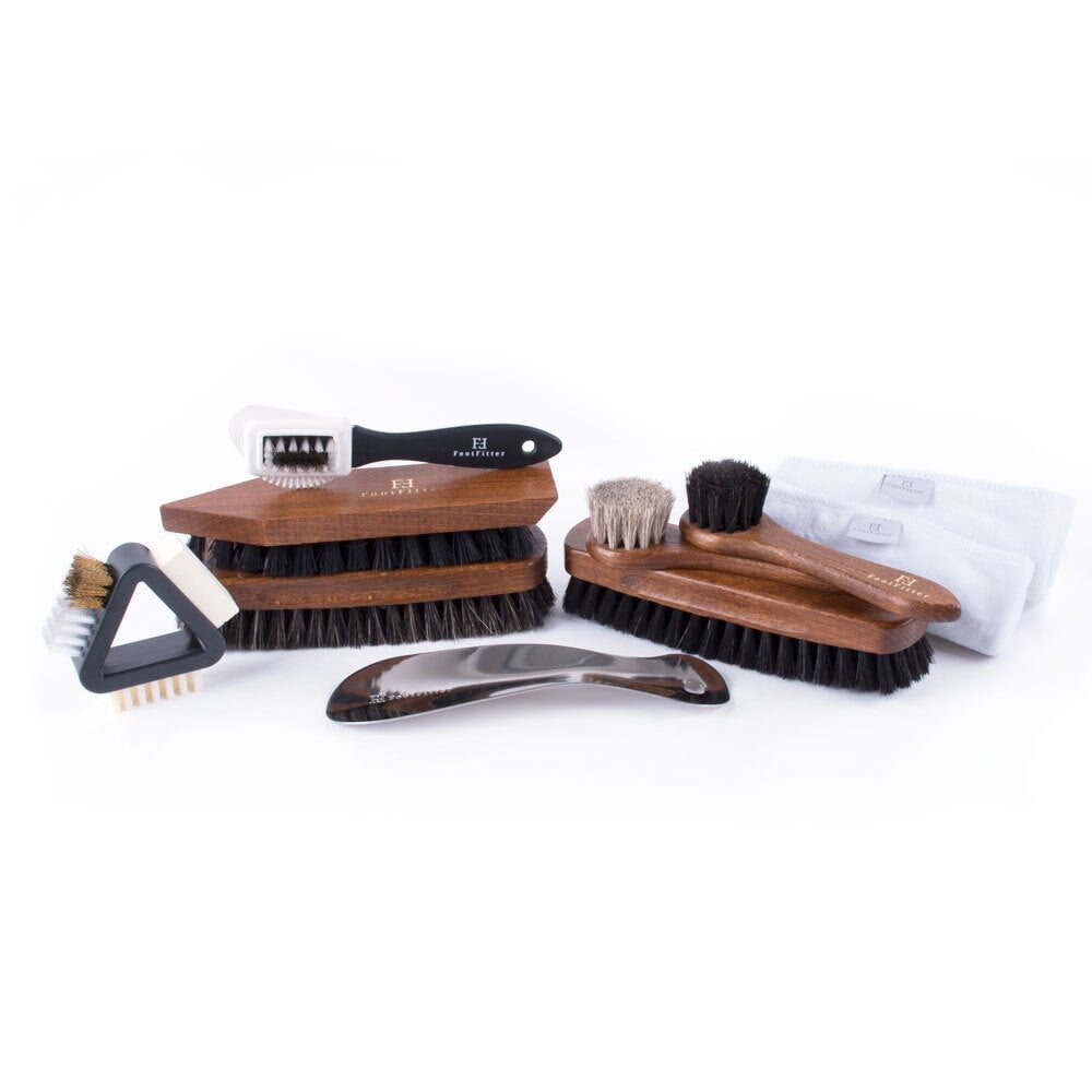 FootFitter Horsehair Shoe Shine Brush and Suede Cleaning Set Shoe Shine Kits FootFitter 