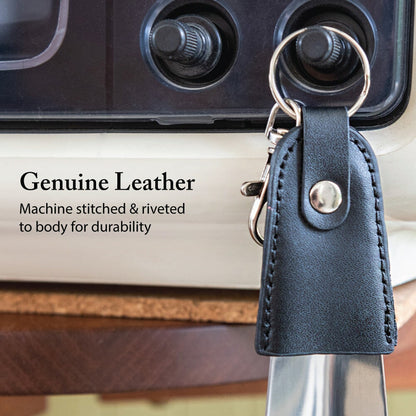 FootFitter Keychain Travel Stainless Steel & Leather Shoe Horn, 5" Shoe Horns FootFitter 