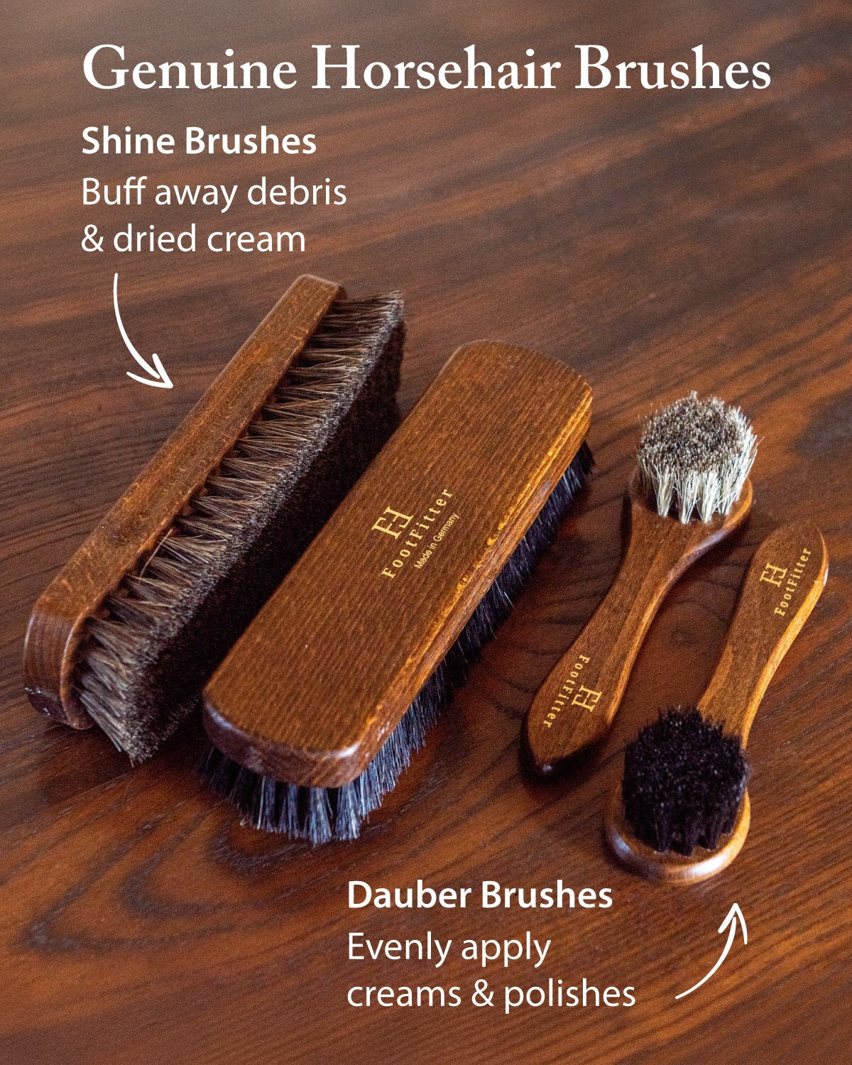 FootFitter Leather Shoe Shine Refill Set, Premium Brushes, Creams & Tools Shoe Shine Kits FootFitter 