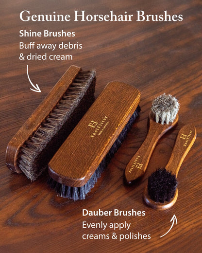 FootFitter Leather Shoe Shine Refill Set, Premium Brushes, Creams & Tools Shoe Shine Kits FootFitter 