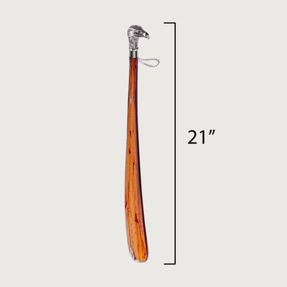 FootFitter Medium Tortoiseshell Spoon Shoe Horn with Nickel Plated Eagle Handle, 21" Shoe Horns FootFitter 