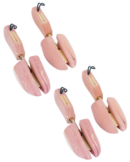 FootFitter Men’s Cedar Shoe Trees, Compact Adjustable Split Toe Shoe Trees FootFitter Men's Small (6 - 7) 2-Pack 