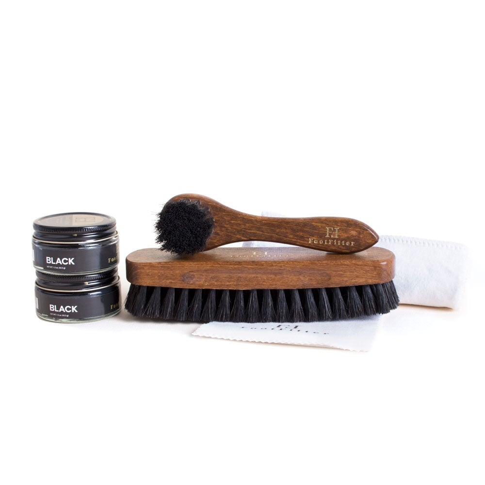 FootFitter Military Leather Restoring Shoe Shining Set - Black Shoe Polish Cream and Wax FootFitter 