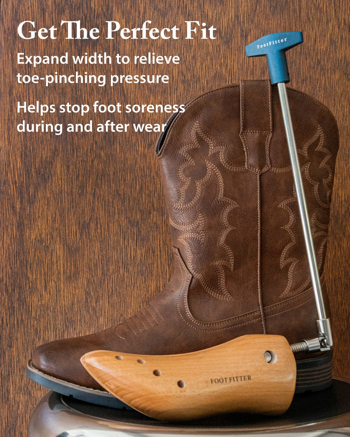 FootFitter Premium Cowboy-Western Boot Stretcher for Width Boot Stretcher FootFitter 