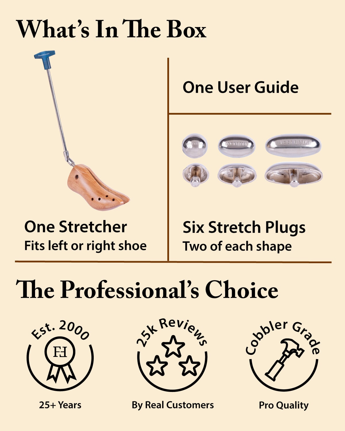 FootFitter Premium Cowboy-Western Boot Stretcher for Width Boot Stretcher FootFitter 