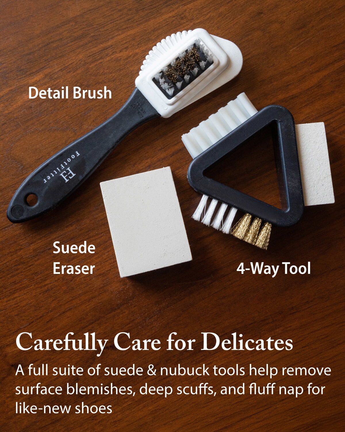 FootFitter Premium Grand Cedar Valet Set, Leather Shine & Suede Care Kit Shoe Shine Kits FootFitter 