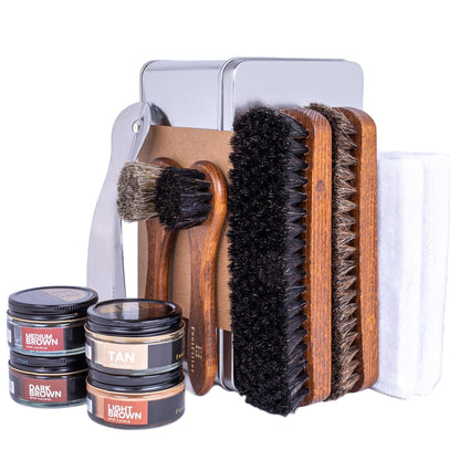 FootFitter Refill for Shoe Shine Set - Shoe Polish Cream Shoe Shine Kits FootFitter Brown Colors 