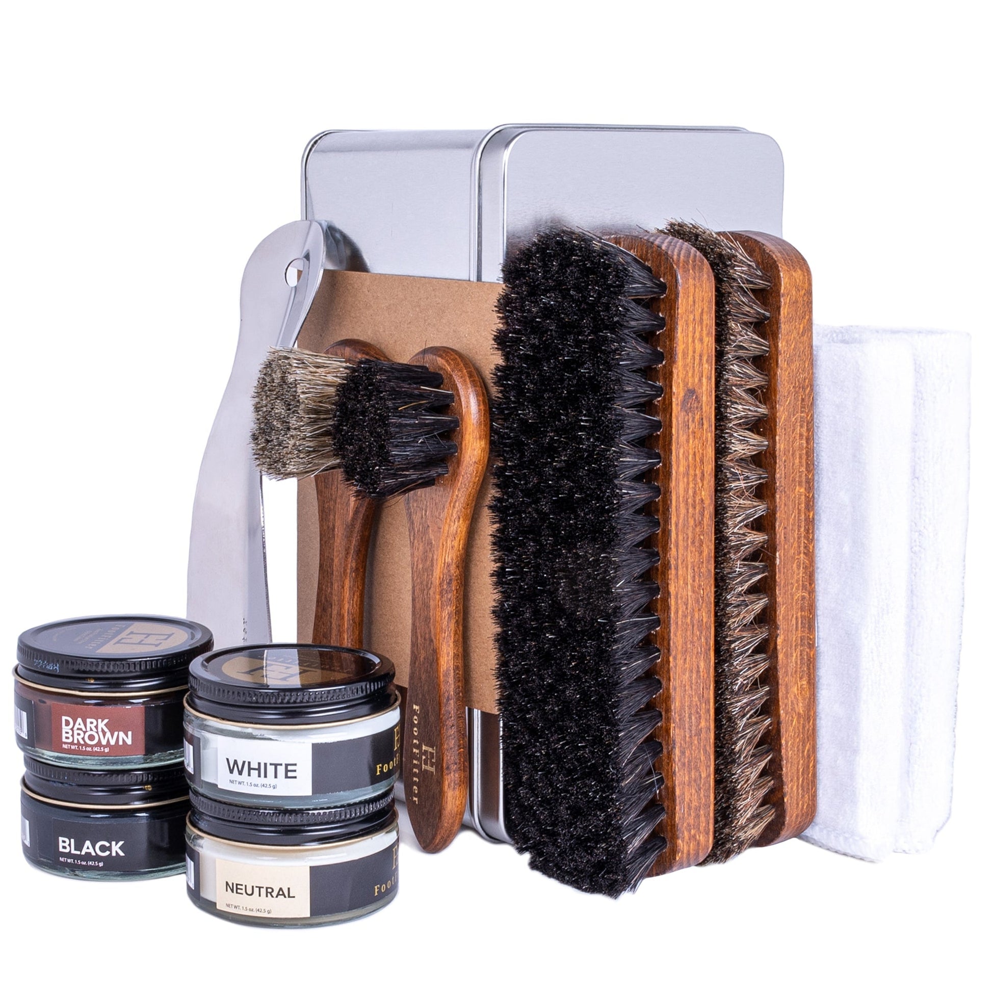 FootFitter Refill for Shoe Shine Set - Shoe Polish Cream Shoe Shine Kits FootFitter Classic Colors 