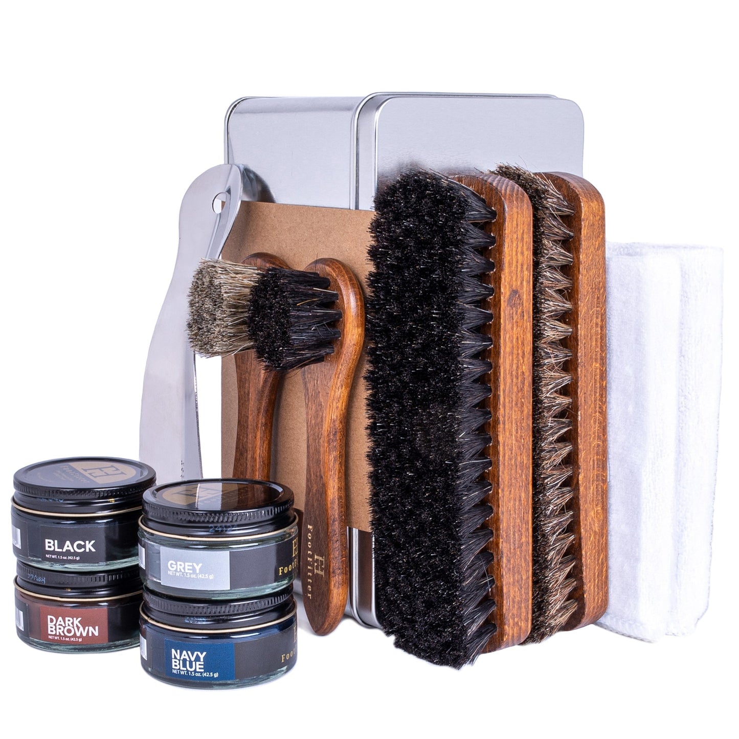 FootFitter Refill for Shoe Shine Set - Shoe Polish Cream Shoe Shine Kits FootFitter Dark Colors 