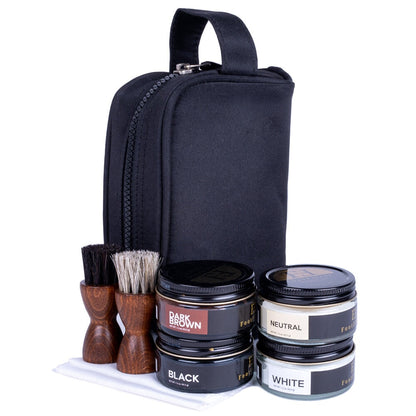 FootFitter Travel Shoe Shine Set, Shoe Cream FootFitter Classic Colors 