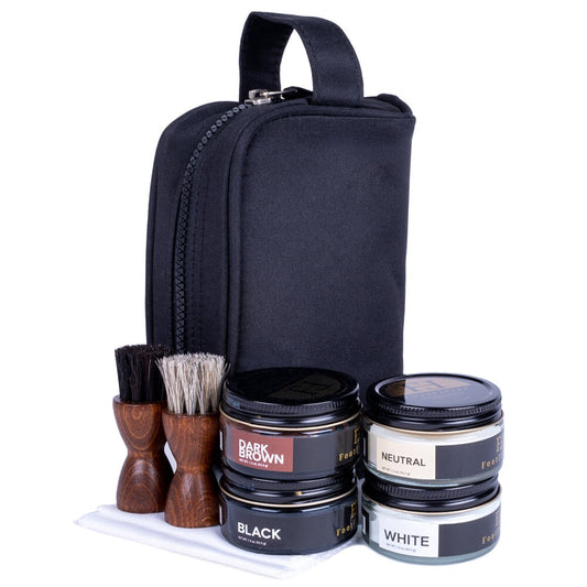 FootFitter Travel Shoe Shine Set, Shoe Cream FootFitter Classic Colors 