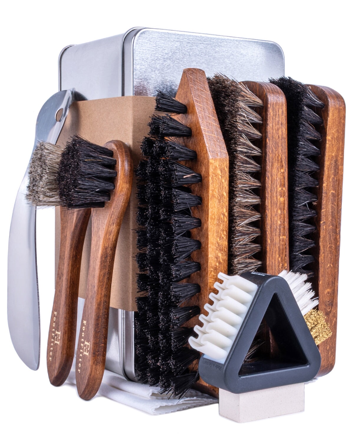 FootFitter Ultimate Shoe Care Kit with Premium Shine Brushes & Suede Tools Shoe Shine Kits FootFitter 