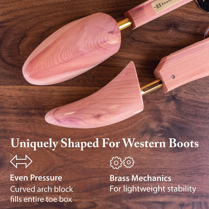FootFitter Western Cedar Boot Tree - Shoe Trees for Western Cowboy Style Boots - CW12, 2-Pack Boot Trees and Shapers FootFitter 
