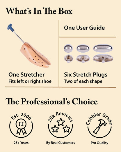 Premium Professional One-Way Single Shoe Stretcher Set - Pair of Shoe Stretchers Shoe Stretcher FootFitter 