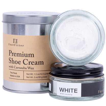 Premium Shoe Cream Polish - 2 Pack Shoe Polishers FootFitter White 