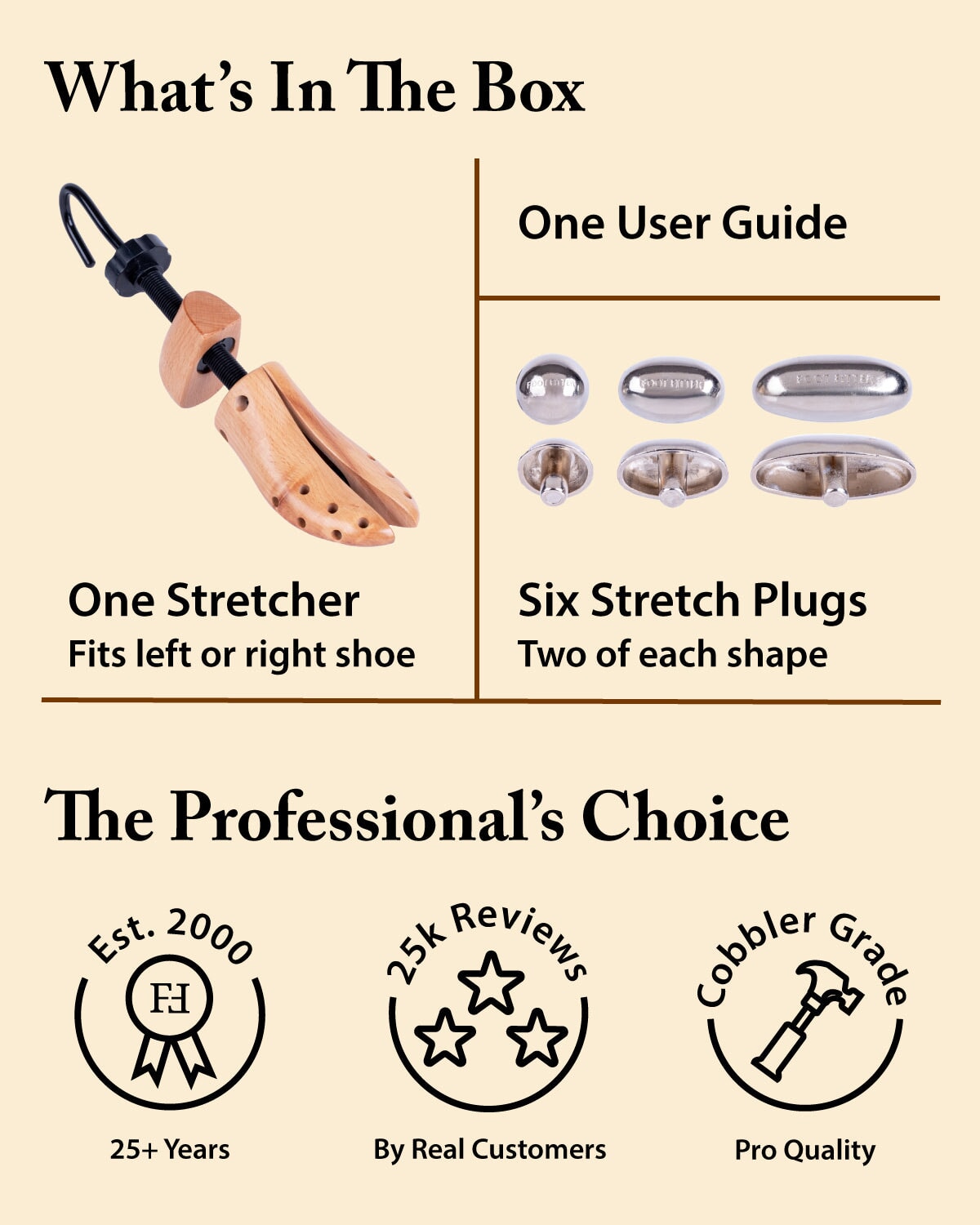 Professional 2-Way Shoe Stretcher Set - Pair of Shoe Stretcher Shoe Stretcher FootFitter 