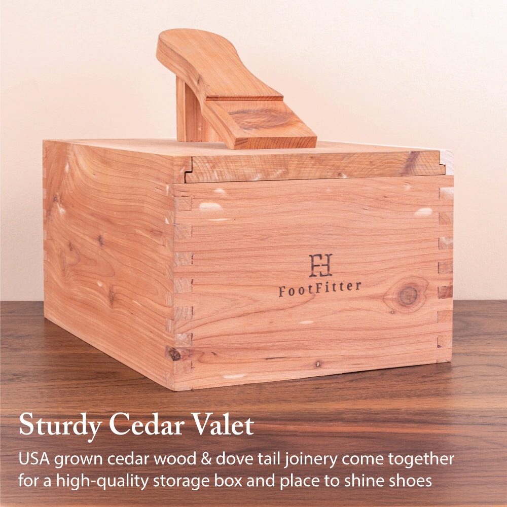 Shoe Shine Set & Cedar Wood Box Shoe Shine Kits FootFitter 