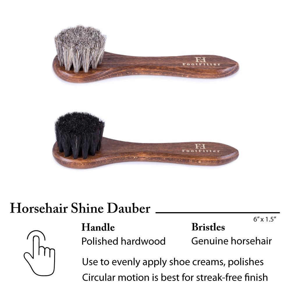 FootFitter Genuine Horsehair Shoe Shine Brush