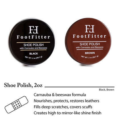 FootFitter Travel Shoe Shine Kit with Shoe Polish