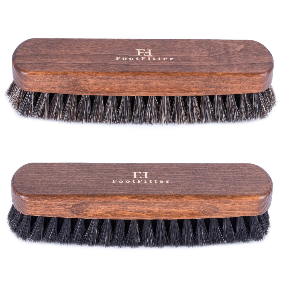 FootFitter Shoe Cleaning Brush with Coco Bristles (Black)