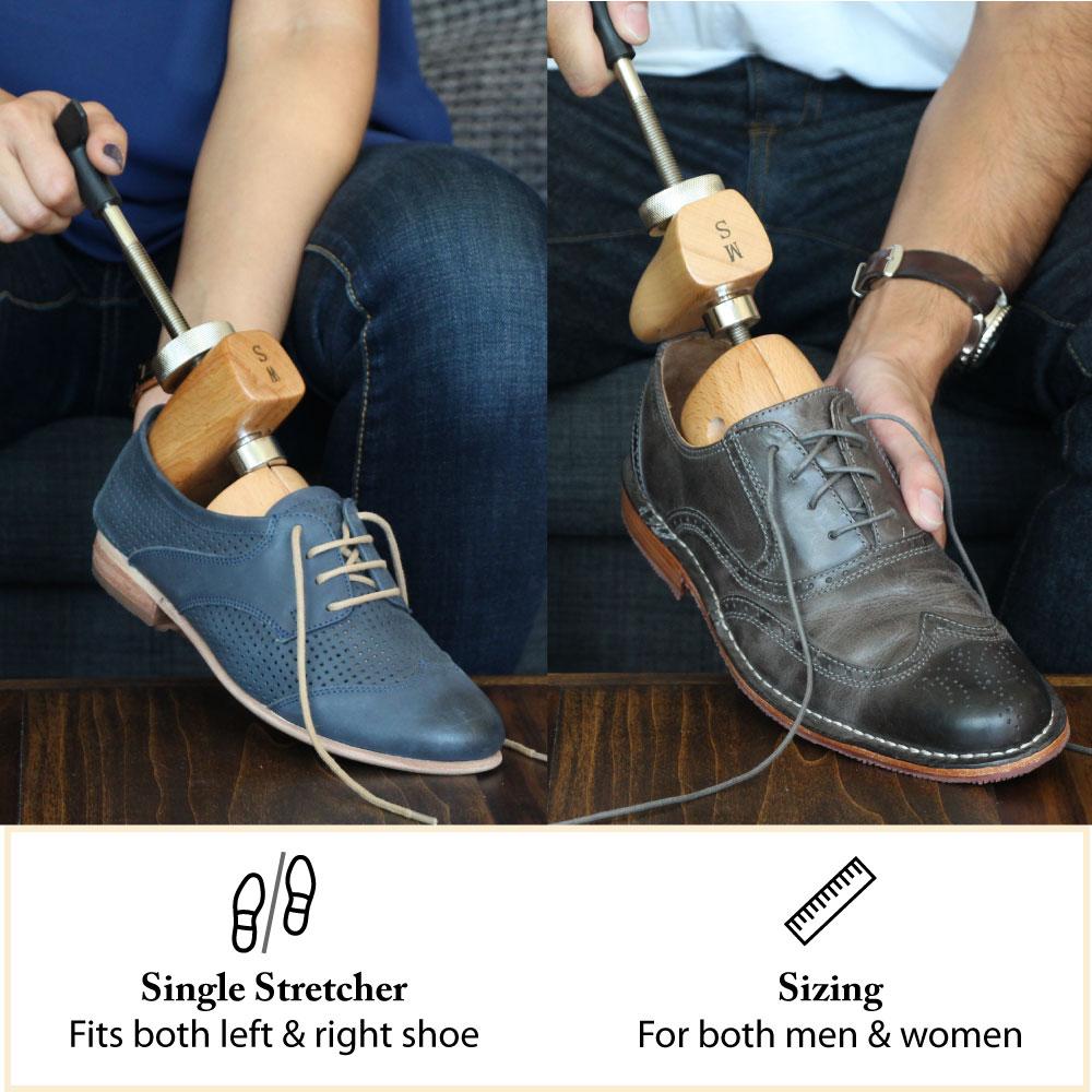 FootFitter Premium Professional 2-Way Shoe Stretcher Set - Pair of Shoe Stretchers