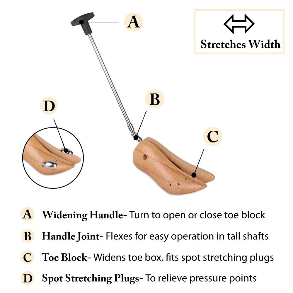 FootFitter Premium Professional Western Cowboy Boot Stretcher with Shoe Stretch Spray