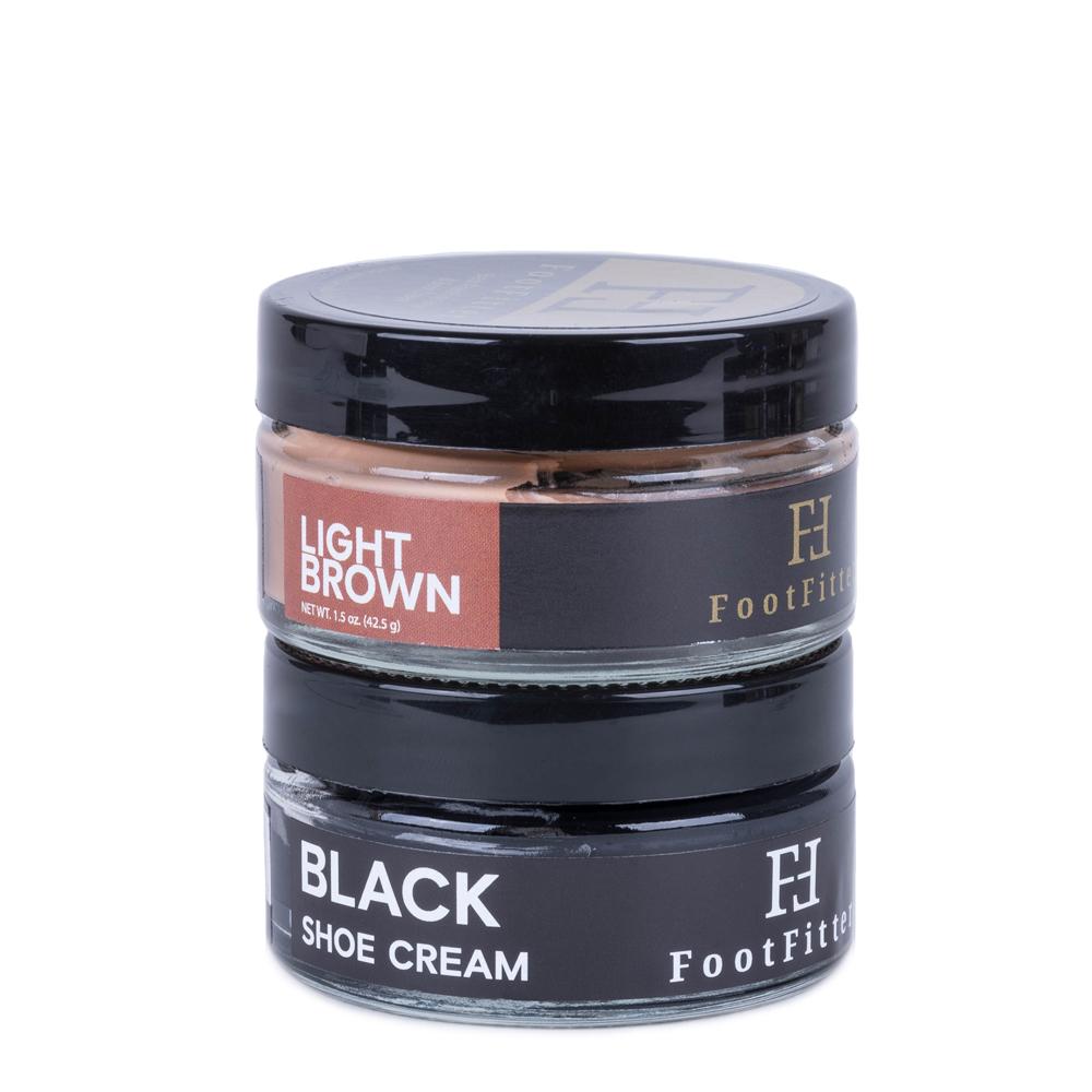 FootFitter Premium Shoe Cream Polish, Black & Brown - 2 Pack