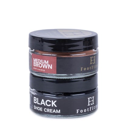 FootFitter Premium Shoe Cream Polish, Black & Brown - 2 Pack