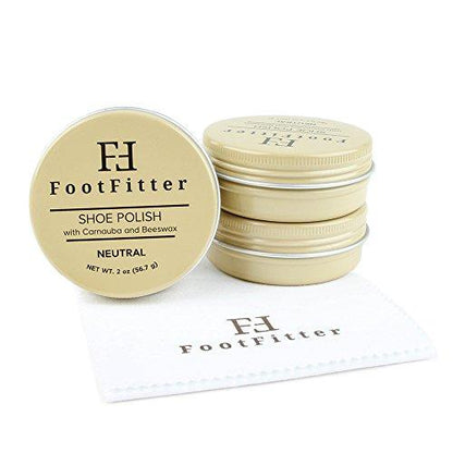 FootFitter Shoe Polish with Carnauba and Beeswax - 3 Pack