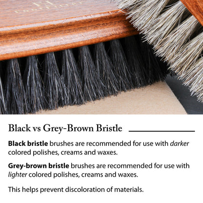 FootFitter Genuine Horsehair Shoe Shine Brush (Grey-Brown)
