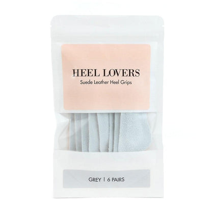 Heel Lovers Suede Leather Heel Grips, Grey - 6 Pairs