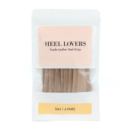 Heel Lovers Suede Leather Heel Grips, Tan - 6 Pairs