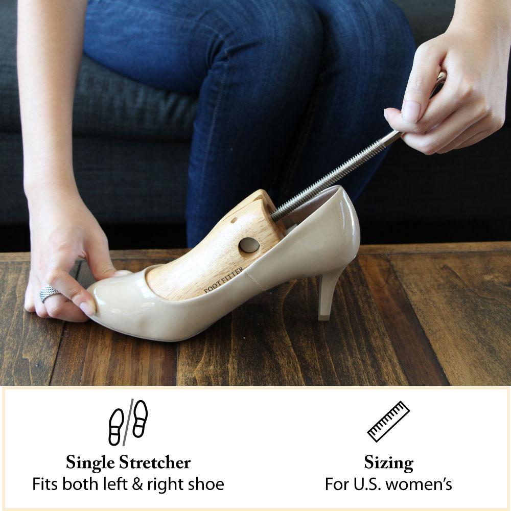 Pair of FootFitter 1” - 3” High Heel Stretchers with Shoe Stretch Spray